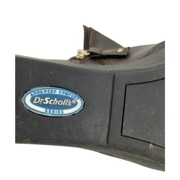 Dr Scholls Booties Womens Sz 9M Headline Wedge Ankle Side Zip Brown Faux Leather - Picture 7 of 8